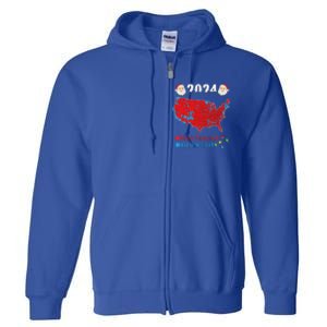 2024 Electoral Map Merry Christmas Trump Xmas Full Zip Hoodie