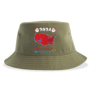 2024 Electoral Map Merry Christmas Trump Xmas Sustainable Bucket Hat