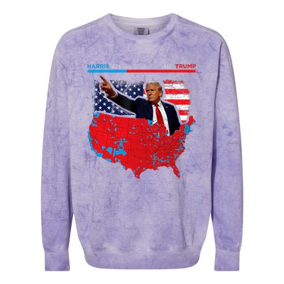 2024 Electoral Map Trump 312 Red 2024 Election Results Map Colorblast Crewneck Sweatshirt