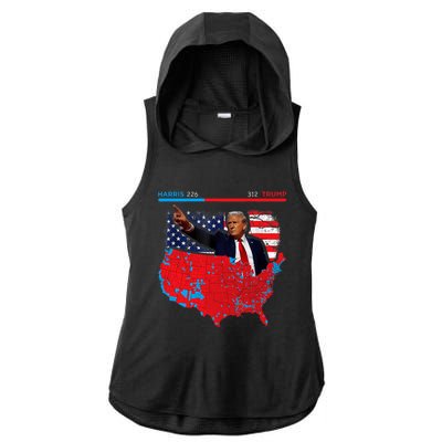 2024 Electoral Map Trump 312 Red 2024 Election Results Map Ladies PosiCharge Tri-Blend Wicking Draft Hoodie Tank