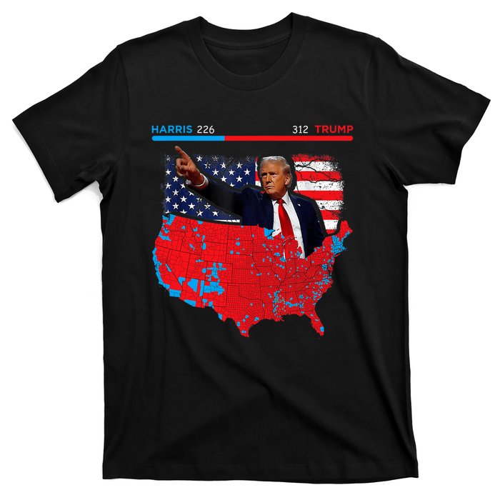 2024 Electoral Map Trump 312 Red 2024 Election Results Map T-Shirt