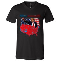 2024 Electoral Map Trump 312 Red 2024 Election Results Map V-Neck T-Shirt