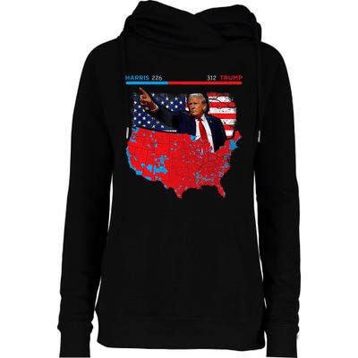 2024 Electoral Map Trump 312 Red 2024 Election Results Map Womens Funnel Neck Pullover Hood