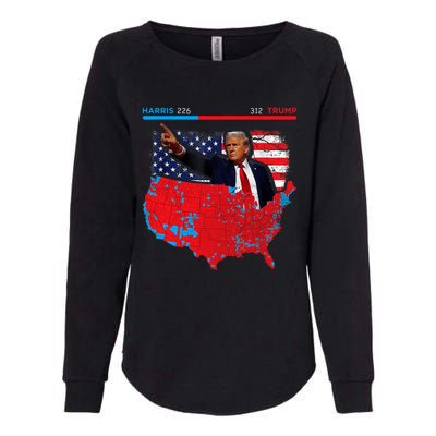 2024 Electoral Map Trump 312 Red 2024 Election Results Map Womens California Wash Sweatshirt