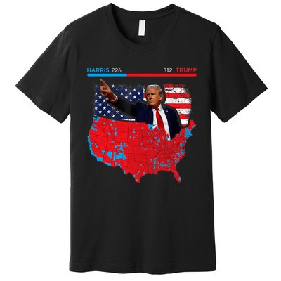 2024 Electoral Map Trump 312 Red 2024 Election Results Map Premium T-Shirt