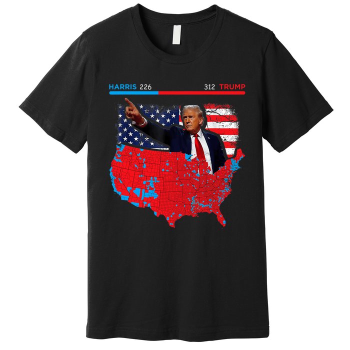 2024 Electoral Map Trump 312 Red 2024 Election Results Map Premium T-Shirt