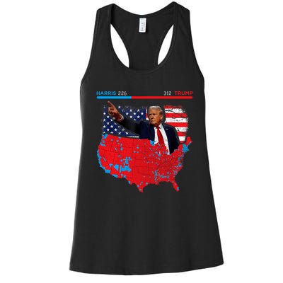 2024 Electoral Map Trump 312 Red 2024 Election Results Map Women's Racerback Tank