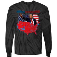 2024 Electoral Map Trump 312 Red 2024 Election Results Map Tie-Dye Long Sleeve Shirt