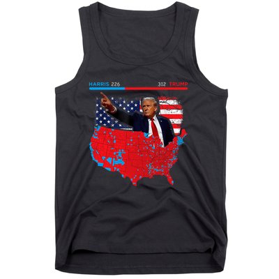 2024 Electoral Map Trump 312 Red 2024 Election Results Map Tank Top