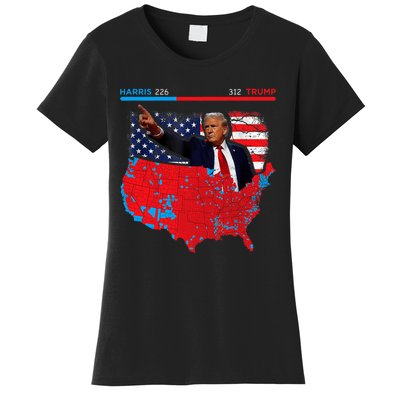 2024 Electoral Map Trump 312 Red 2024 Election Results Map Women's T-Shirt