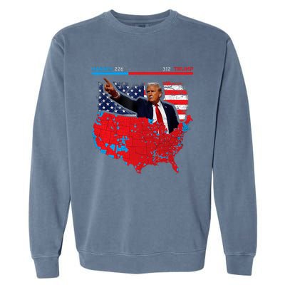 2024 Electoral Map Trump 312 Red 2024 Election Results Map Garment-Dyed Sweatshirt