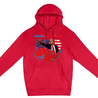 2024 Electoral Map Trump 312 Red 2024 Election Results Map Premium Pullover Hoodie