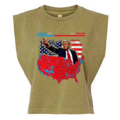 2024 Electoral Map Trump 312 Red 2024 Election Results Map Garment-Dyed Women's Muscle Tee