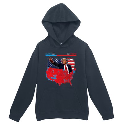 2024 Electoral Map Trump 312 Red 2024 Election Results Map Urban Pullover Hoodie