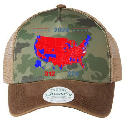 2024 Electoral Map Trump 312 Red 2024 Election Results Map Legacy Tie Dye Trucker Hat