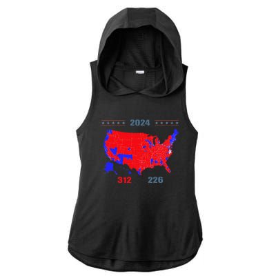 2024 Electoral Map Trump 312 Red 2024 Election Results Map Ladies PosiCharge Tri-Blend Wicking Draft Hoodie Tank