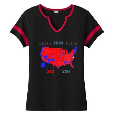 2024 Electoral Map Trump 312 Red 2024 Election Results Map Ladies Halftime Notch Neck Tee