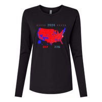 2024 Electoral Map Trump 312 Red 2024 Election Results Map Womens Cotton Relaxed Long Sleeve T-Shirt