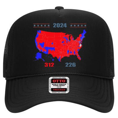 2024 Electoral Map Trump 312 Red 2024 Election Results Map High Crown Mesh Back Trucker Hat