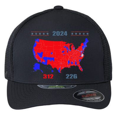 2024 Electoral Map Trump 312 Red 2024 Election Results Map Flexfit Unipanel Trucker Cap