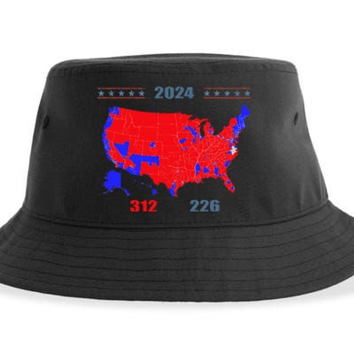 2024 Electoral Map Trump 312 Red 2024 Election Results Map Sustainable Bucket Hat