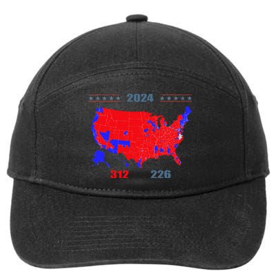 2024 Electoral Map Trump 312 Red 2024 Election Results Map 7-Panel Snapback Hat