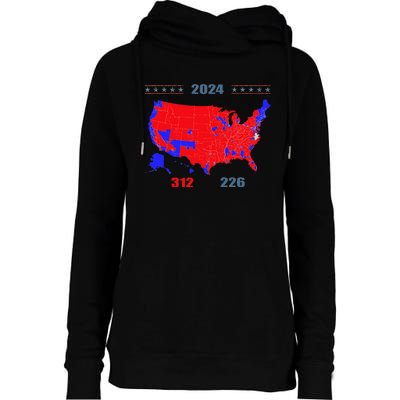 2024 Electoral Map Trump 312 Red 2024 Election Results Map Womens Funnel Neck Pullover Hood