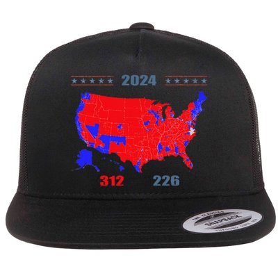 2024 Electoral Map Trump 312 Red 2024 Election Results Map Flat Bill Trucker Hat