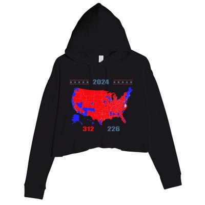 2024 Electoral Map Trump 312 Red 2024 Election Results Map Crop Fleece Hoodie