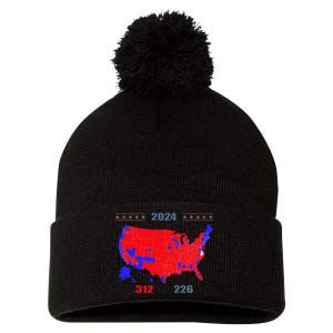 2024 Electoral Map Trump 312 Red 2024 Election Results Map Pom Pom 12in Knit Beanie