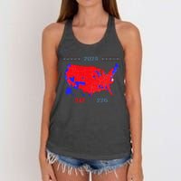 2024 Electoral Map Trump 312 Red 2024 Election Results Map Women's Knotted Racerback Tank