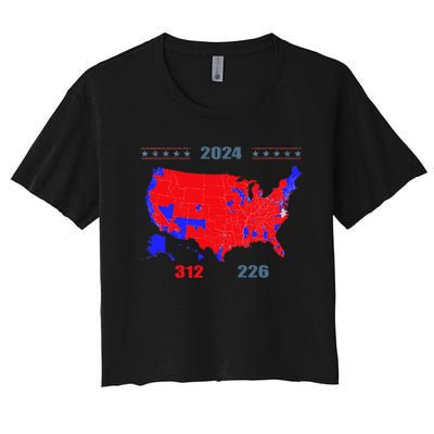 2024 Electoral Map Trump 312 Red 2024 Election Results Map Women's Crop Top Tee