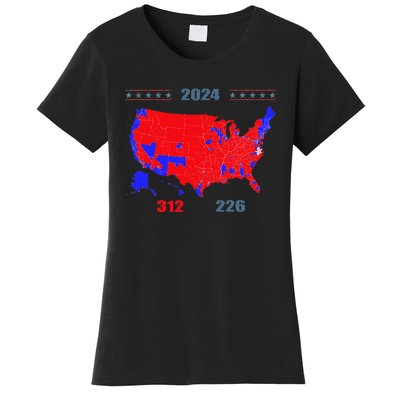 2024 Electoral Map Trump 312 Red 2024 Election Results Map Women's T-Shirt