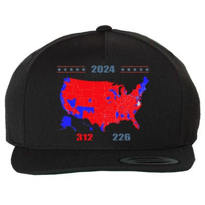 2024 Electoral Map Trump 312 Red 2024 Election Results Map Wool Snapback Cap