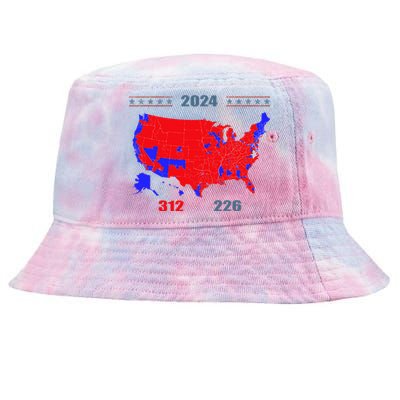 2024 Electoral Map Trump 312 Red 2024 Election Results Map Tie-Dyed Bucket Hat