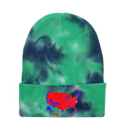 2024 Electoral Map Trump 312 Red 2024 Election Results Map Tie Dye 12in Knit Beanie