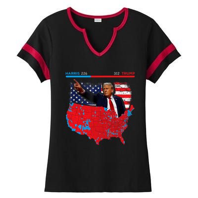 2024 Electoral Map Trump 312 Red 2024 Election Results Map Ladies Halftime Notch Neck Tee