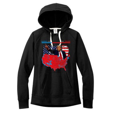 2024 Electoral Map Trump 312 Red 2024 Election Results Map Women's Fleece Hoodie