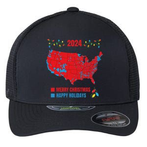 2024 Electoral Map Merry Christmas Trump Landslide Holiday Flexfit Unipanel Trucker Cap