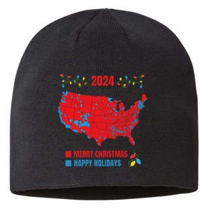 2024 Electoral Map Merry Christmas Trump Landslide Holiday Sustainable Beanie