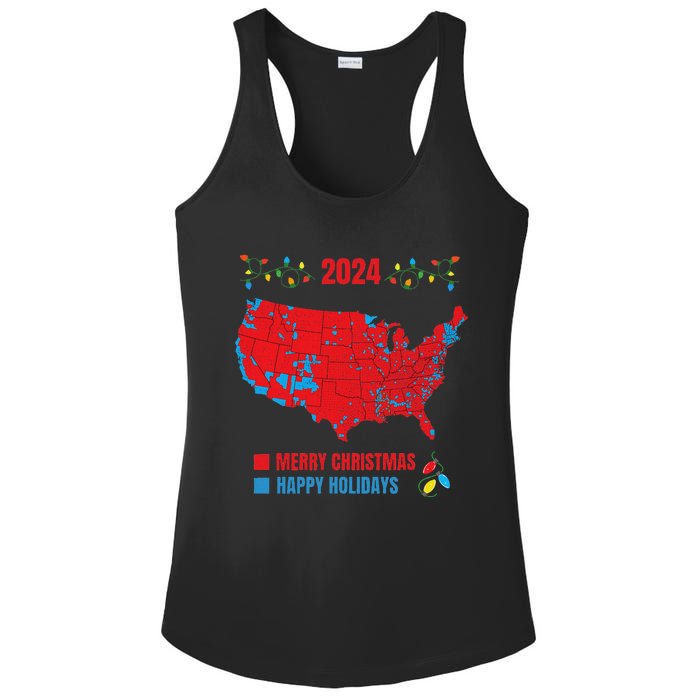 2024 Electoral Map Merry Christmas Trump Landslide Holiday Ladies PosiCharge Competitor Racerback Tank