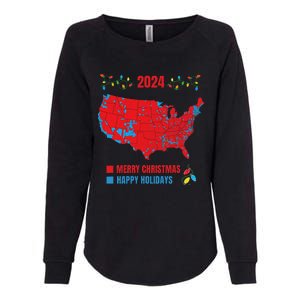 2024 Electoral Map Merry Christmas Trump Landslide Holiday Womens California Wash Sweatshirt