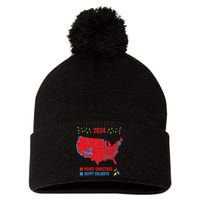 2024 Electoral Map Merry Christmas Trump Landslide Holiday Pom Pom 12in Knit Beanie