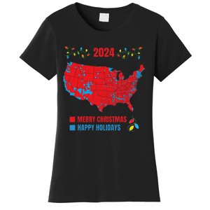 2024 Electoral Map Merry Christmas Trump Landslide Holiday Women's T-Shirt