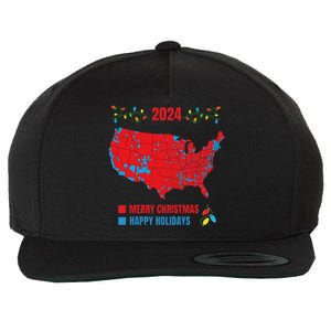 2024 Electoral Map Merry Christmas Trump Landslide Holiday Wool Snapback Cap