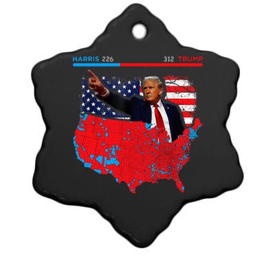 2024 Electoral Map Trump 312 Red 2024 Election Results Map Ceramic Star Ornament