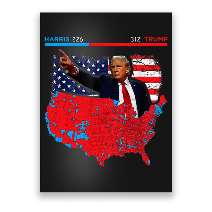 2024 Electoral Map Trump 312 Red 2024 Election Results Map Poster