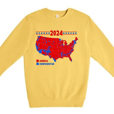 2024 Electoral Map America Dumfuckistan Election Humor Premium Crewneck Sweatshirt