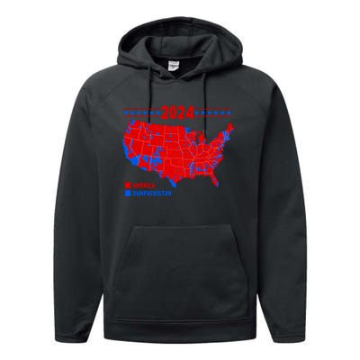 2024 Electoral Map America Dumfuckistan Election Humor Performance Fleece Hoodie