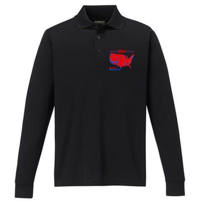 2024 Electoral Map America Dumfuckistan Election Humor Performance Long Sleeve Polo